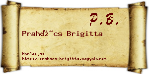 Prahács Brigitta névjegykártya